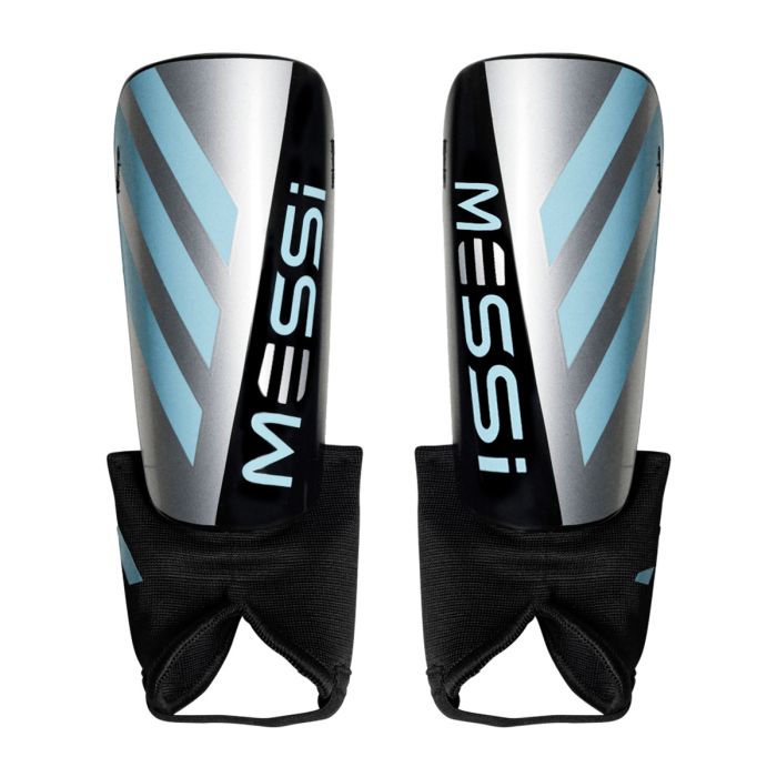 ADIDAS MESSI SHIN GUARDS MATCH J SILVER MET./BLACK/BLISS BLUE