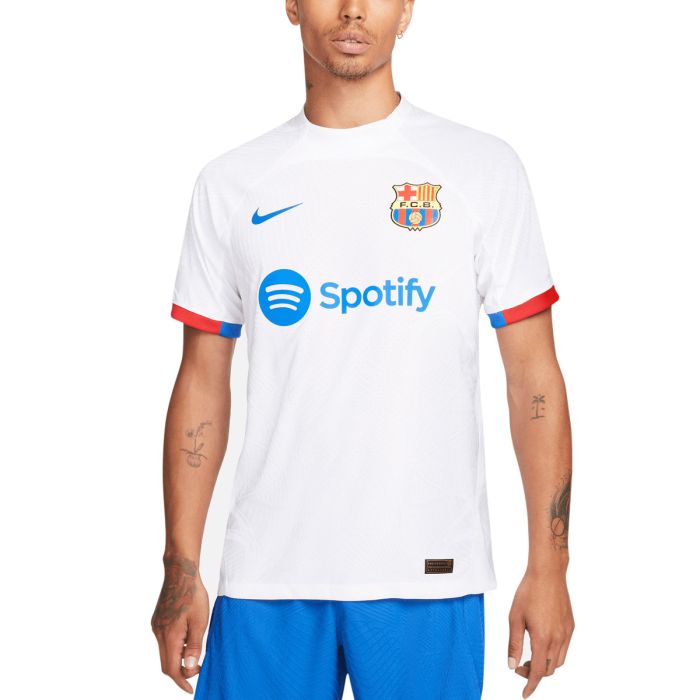 NIKE BARCELONA 2023/2024 AWAY PLAYER JERSEY WHITE/ROYAL BLUE