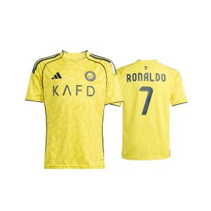 ADIDAS AL NASSR 2025/2026 HOME KIDS JERSEY RONALDO#7 - IMPACT YELLOW/NIGHT INDIGO