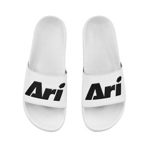 ARI SLIDE SANDALS - WHITE/BLACK