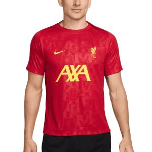NIKE LIVERPOOL 2024/2025 ACADEMY PRO SS TOP PRE MATCH - GYM RED/CHROME YELLOW/CHROME YELLOW
