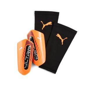 PUMA ULTRA LIGHT SLEEVE SHIN GUARDS - HEAT FIRE/GLOWING RED/PUMA BLACK